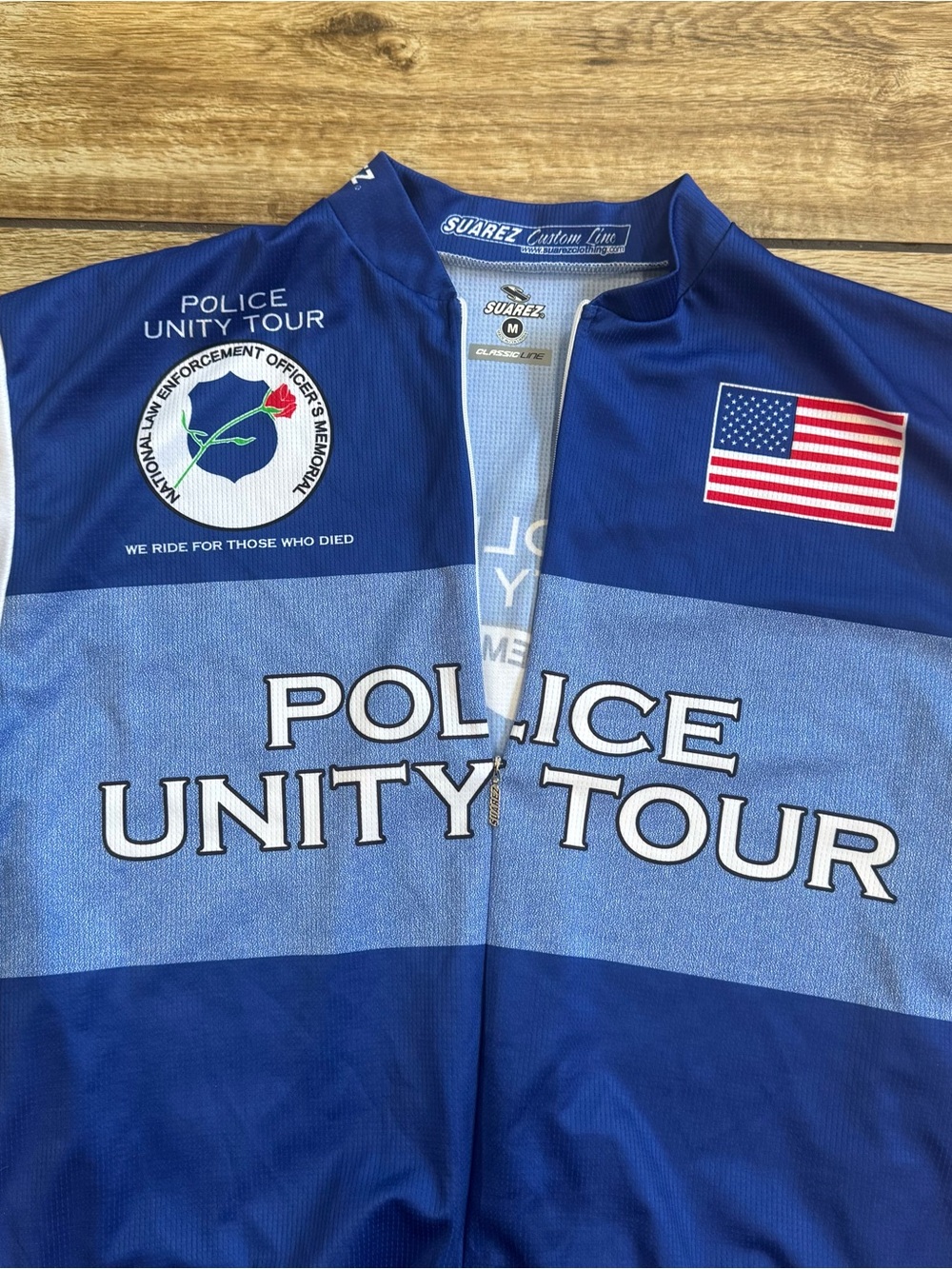 Suarez Police Full Zip Cycling Jersey Size Medium Police Unity Tour shirt - Picture 11 of 15